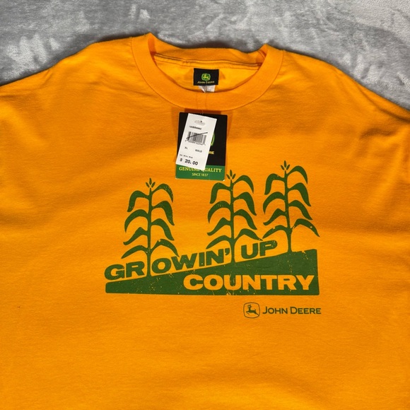 John Deere Growing Up Country T Shirt Mens XL Gold NEW - Picture 2 of 8